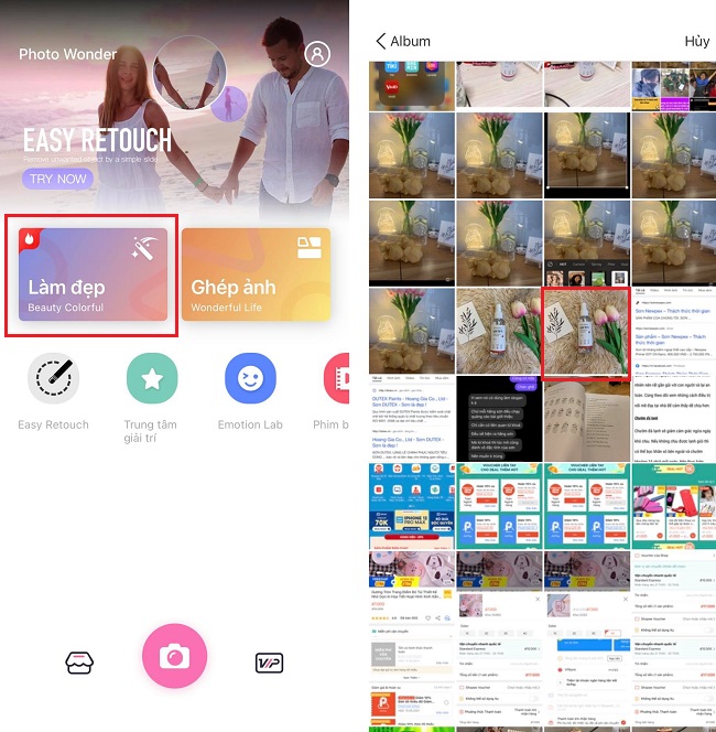 cach dung app Photo Wonder
