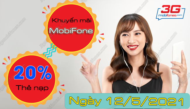 mobifone khuyen mai 20 the nap truc tuyen ngay 12 5 2021