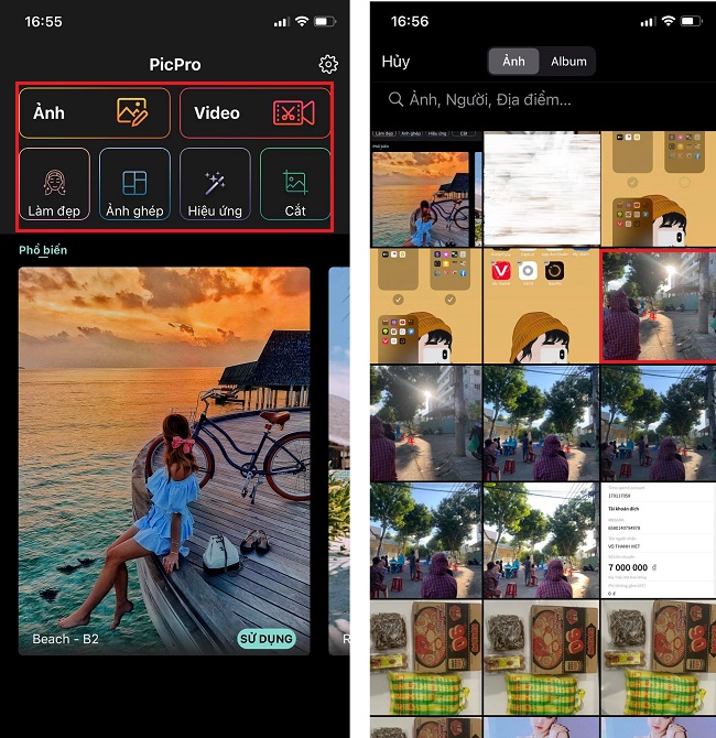 cach chinh anh bang app PicPro 