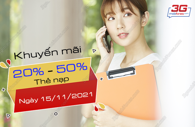 mobifone khuyen mai 20 50 the nap ngay 15 11 2021