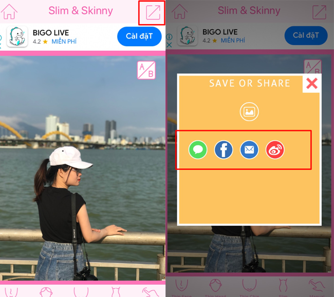 huong dan chinh anh bang App Slim & Skinny