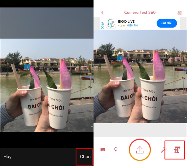 chinh anh ung dung camera text 360